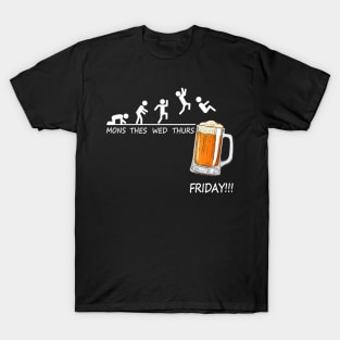 Mons Tues Wed Thurs Friday Funny Beer Drinking Lover T-Shirt